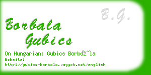 borbala gubics business card